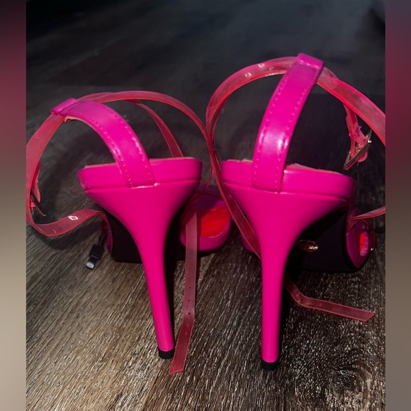 NWT Zara Heels Hot Pink PVC Size 38 - Picture 2 of 3